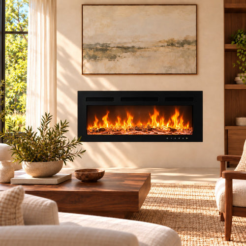 Embra Classic 50" Recessed & Wall-Mounted Electric Fireplace