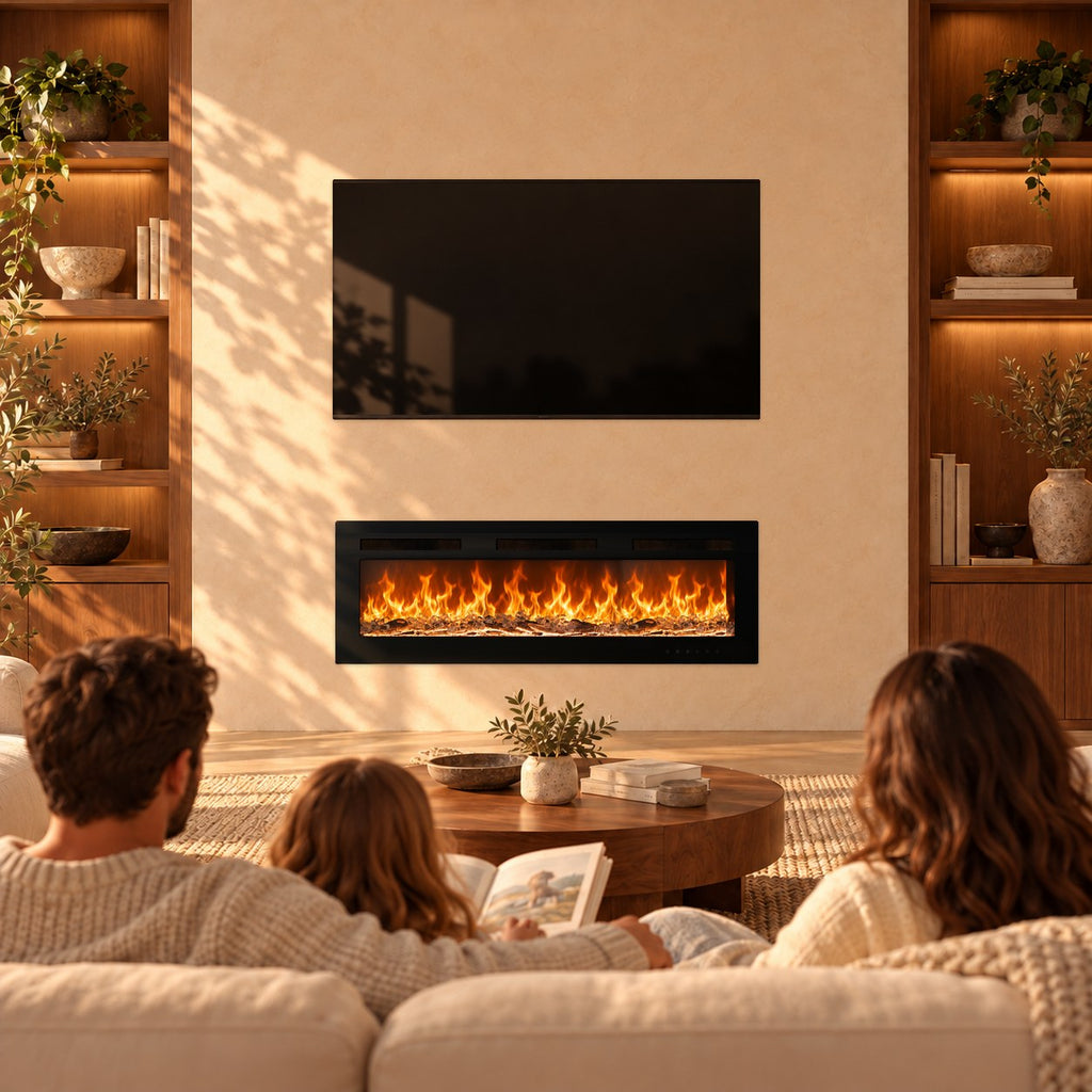 Embra Classic 50" Recessed & Wall-Mounted Electric Fireplace