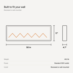 Embra Classic 50" Recessed & Wall-Mounted Electric Fireplace