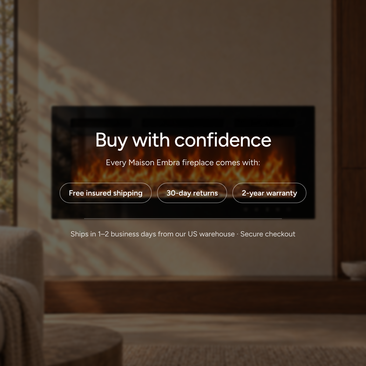 Embra Classic 50" Recessed & Wall-Mounted Electric Fireplace