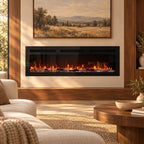 Embra Classic 60" Recessed & Wall-Mounted Electric Fireplace
