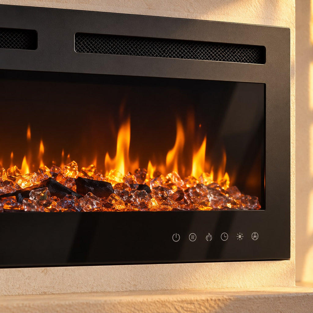 Embra Classic 60" Recessed & Wall-Mounted Electric Fireplace