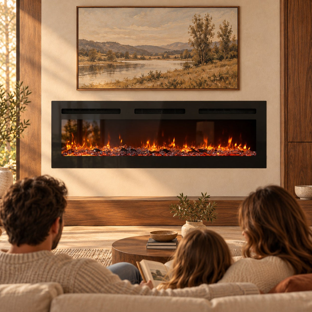 Embra Classic 60" Recessed & Wall-Mounted Electric Fireplace