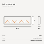 Embra Classic 60" Recessed & Wall-Mounted Electric Fireplace
