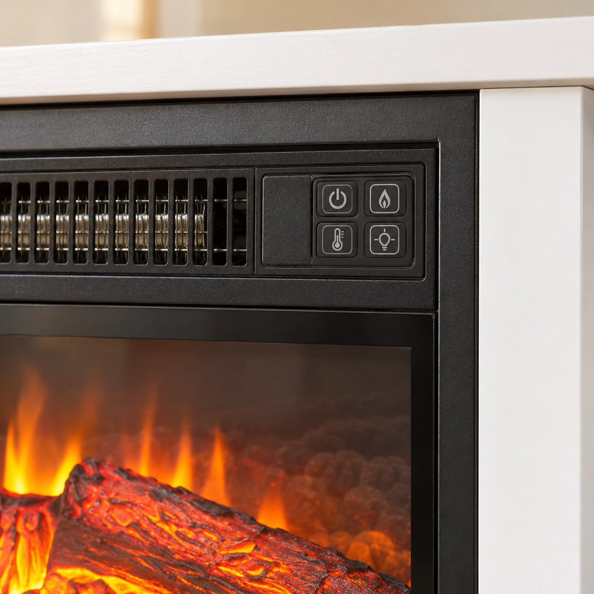 Embra Media Console 58" TV Stand with Electric Fireplace — White