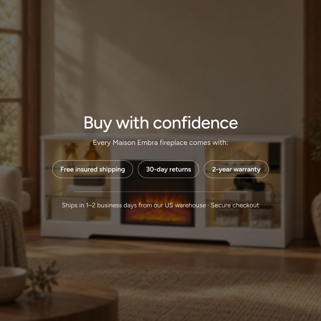 Embra Media Console 58" TV Stand with Electric Fireplace — White