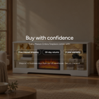 Embra Media Console 58" TV Stand with Electric Fireplace — White