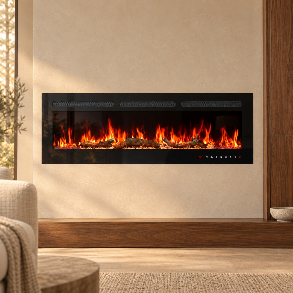 Embra Linear Recessed & Wall-Mounted Electric Fireplace