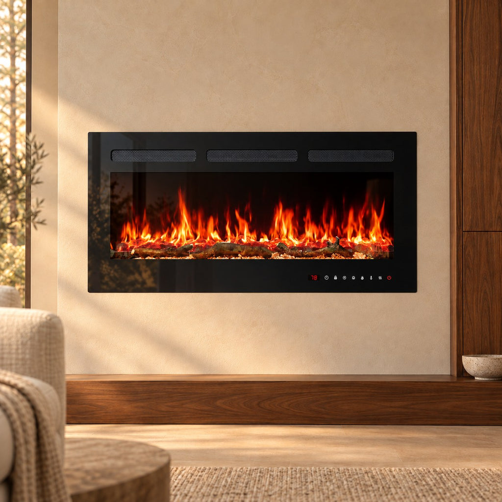 Embra Linear Recessed & Wall-Mounted Electric Fireplace