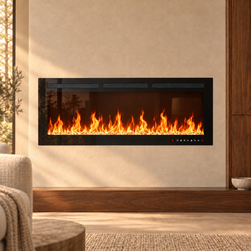 Embra Linear Recessed & Wall-Mounted Electric Fireplace