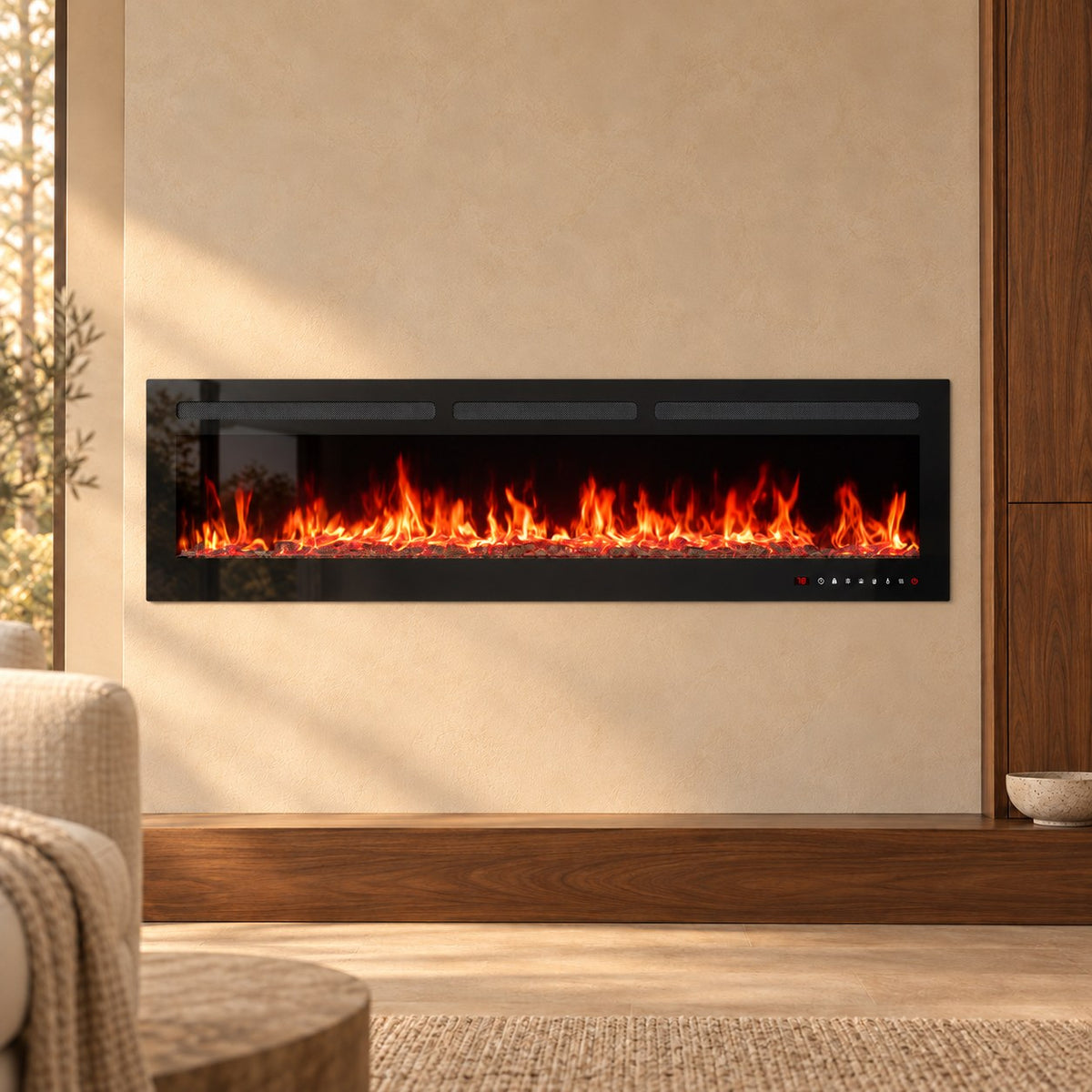 Embra Linear Recessed & Wall-Mounted Electric Fireplace