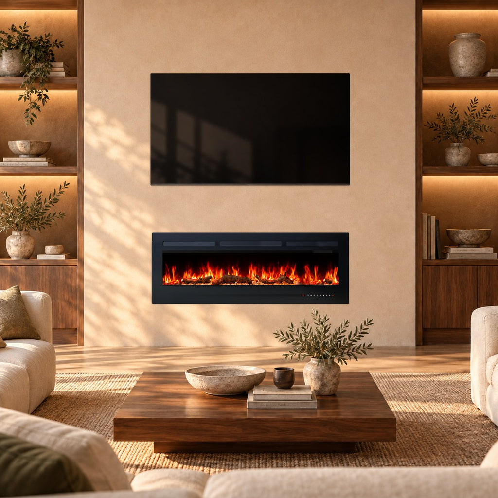 Embra Linear Recessed & Wall-Mounted Electric Fireplace