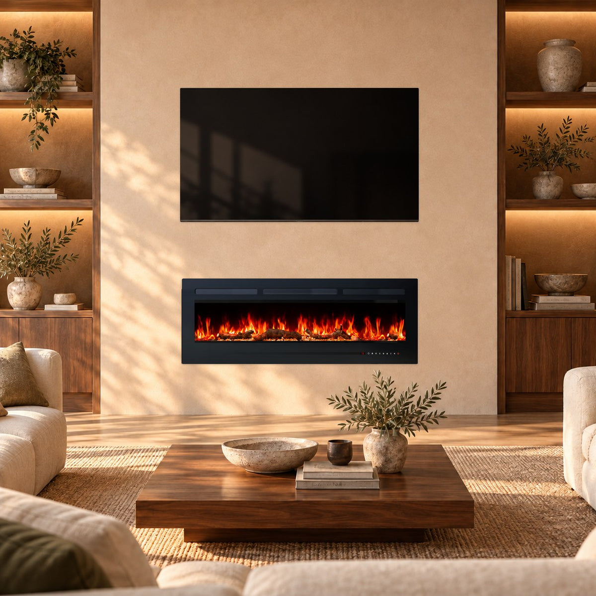 Embra Linear Recessed & Wall-Mounted Electric Fireplace