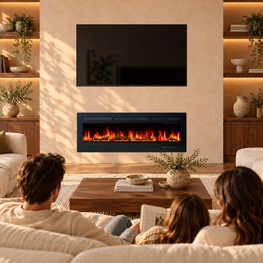 Embra Linear Recessed & Wall-Mounted Electric Fireplace