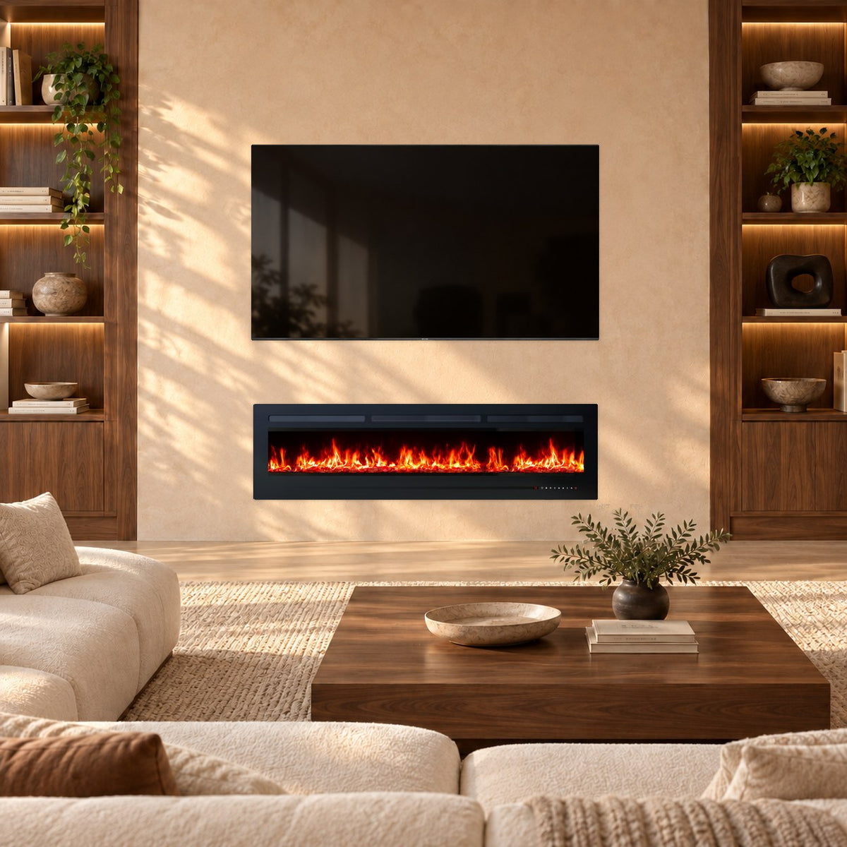 Embra Linear Recessed & Wall-Mounted Electric Fireplace