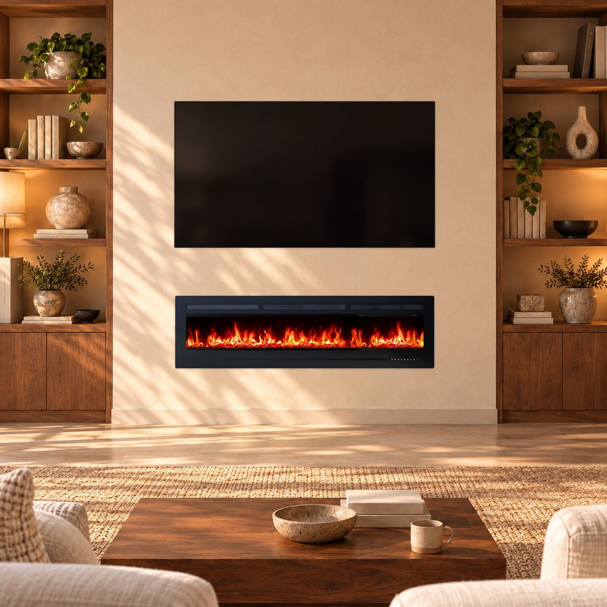 Embra Linear Recessed & Wall-Mounted Electric Fireplace