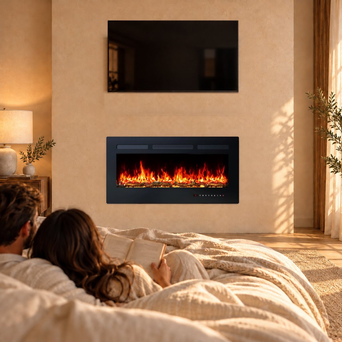 Embra Linear Recessed & Wall-Mounted Electric Fireplace