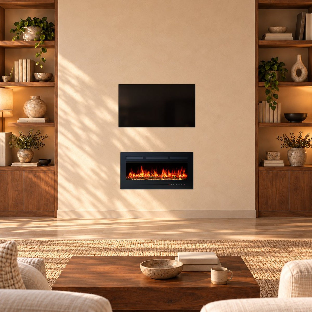 Embra Linear Recessed & Wall-Mounted Electric Fireplace