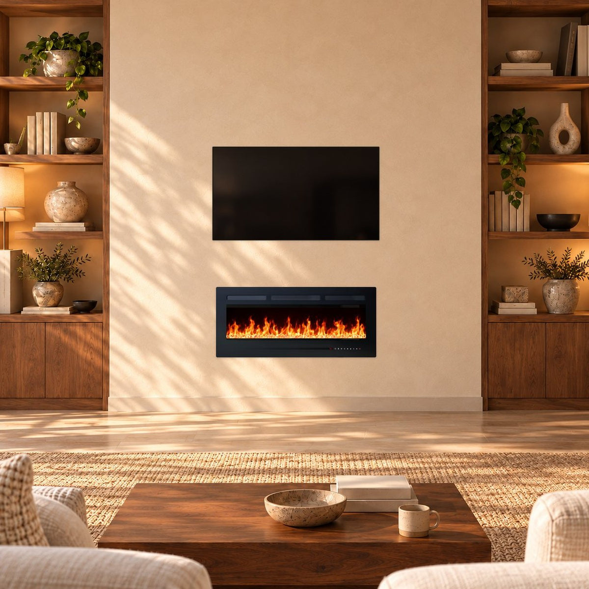 Embra Linear Recessed & Wall-Mounted Electric Fireplace