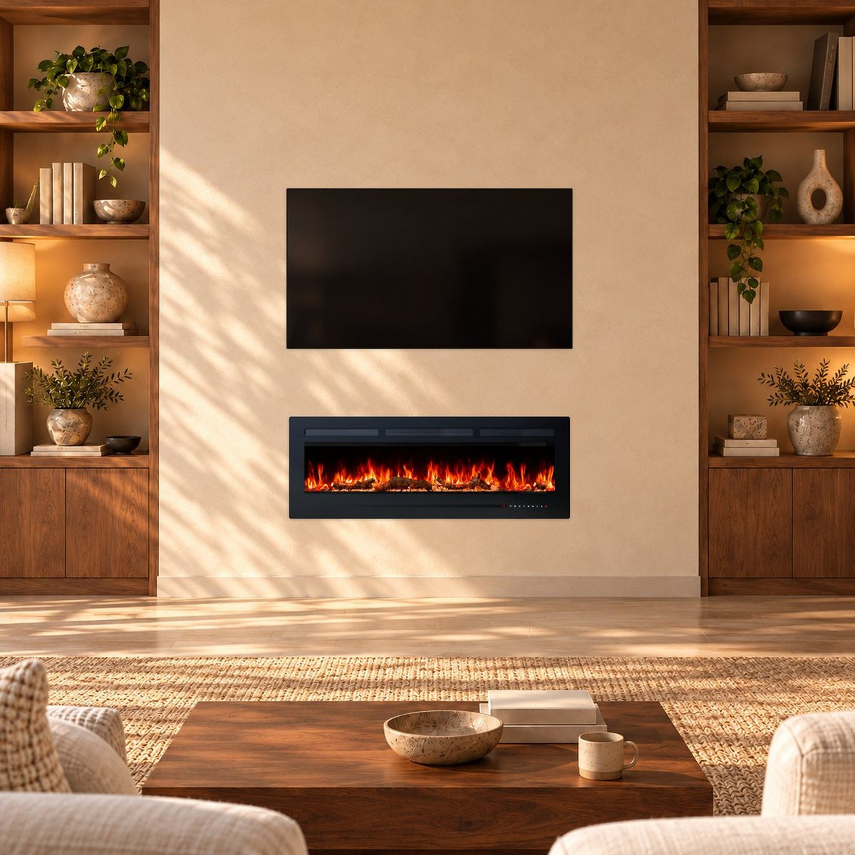 Embra Linear Recessed & Wall-Mounted Electric Fireplace