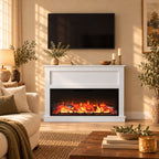 Embra Mantel 50" Freestanding Electric Fireplace — White