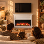 Embra Mantel 50" Freestanding Electric Fireplace — White
