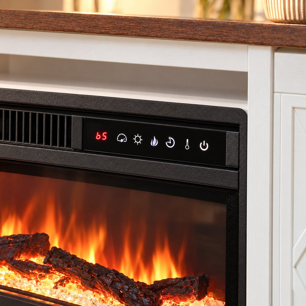 Embra Media Wall 60" TV Stand with Electric Fireplace