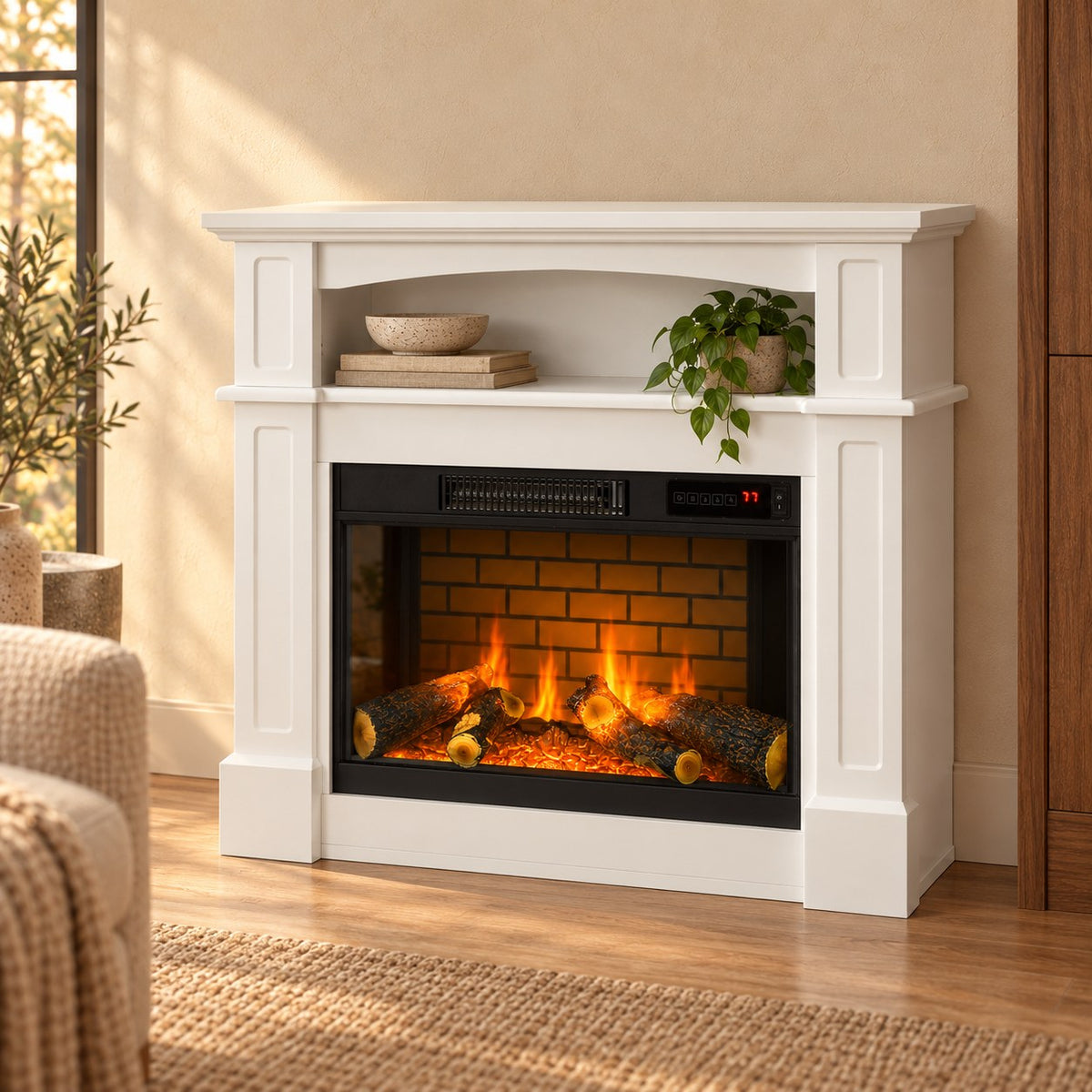 Embra Mantel 32" Shelf Freestanding Electric Fireplace