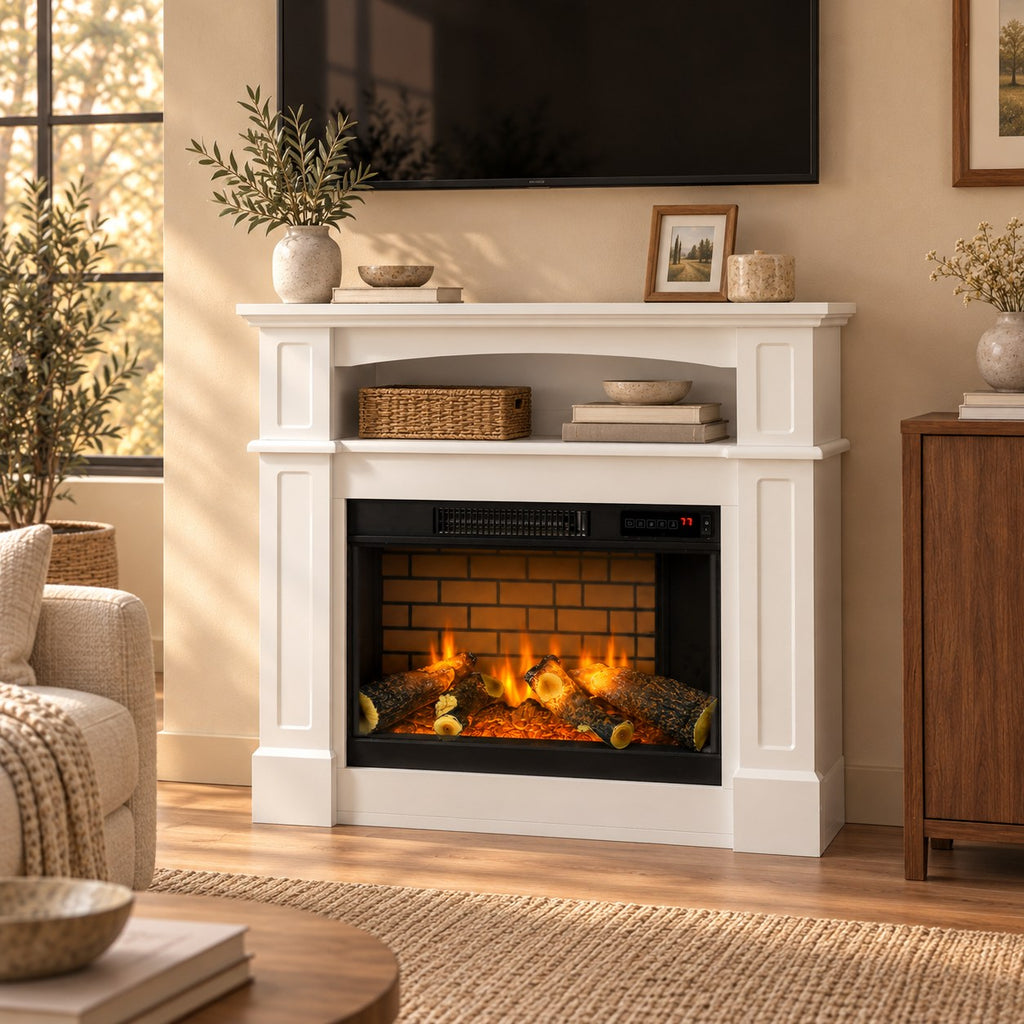 Embra Mantel 32" Shelf Freestanding Electric Fireplace