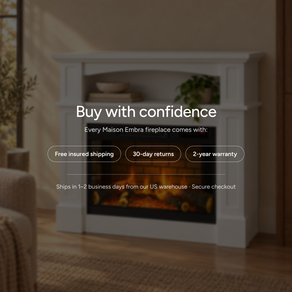 Embra Mantel 32" Shelf Freestanding Electric Fireplace